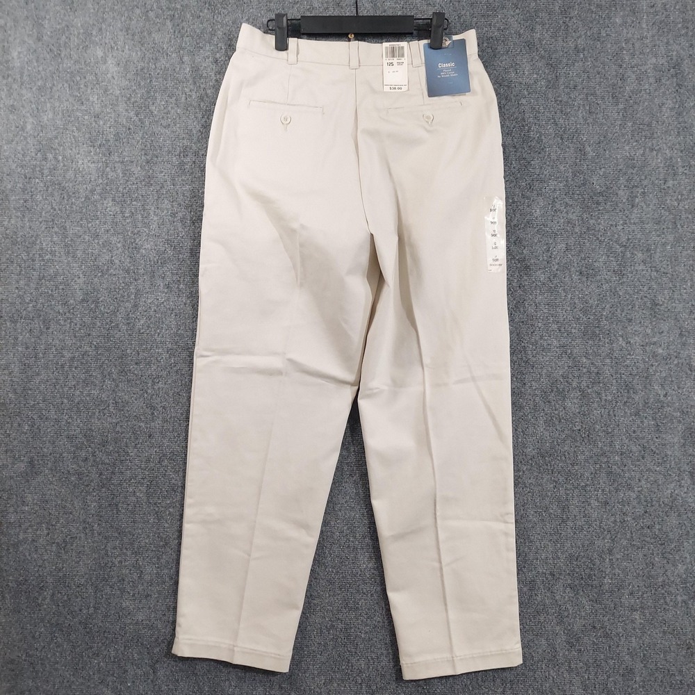 NEW Dockers Pants Womens 12S Beige Pleated No Wrinkle Twill Khakis Made In USA